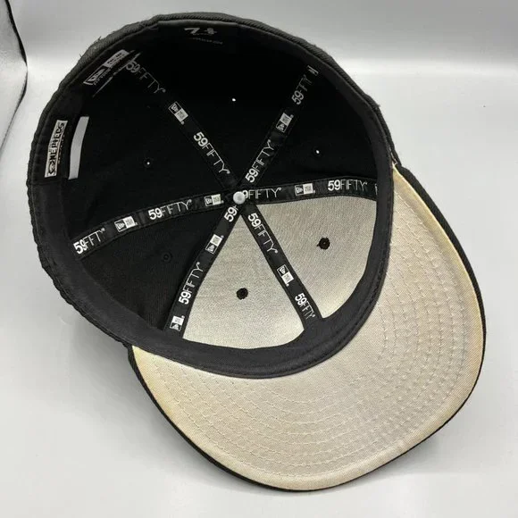 Brook One Piece Hat Men 7 5/8‎ Black 59Fifty New Era Fitted Cap